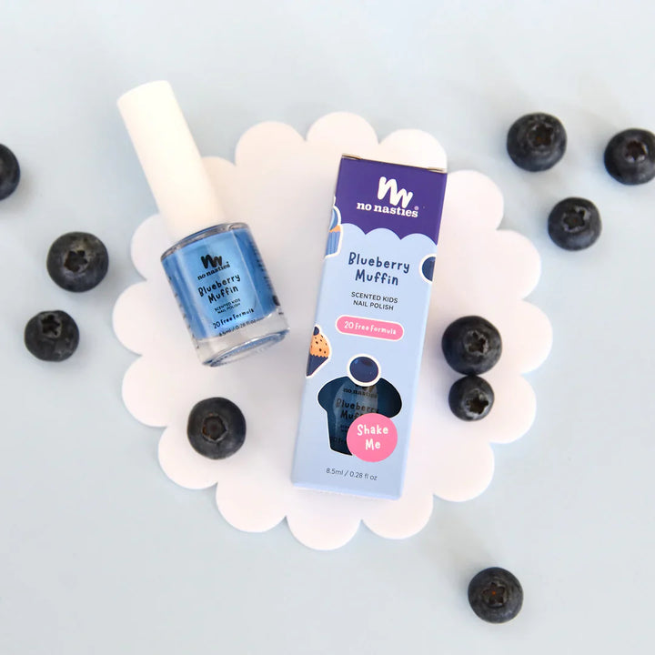20 Free Non Toxic Kids Scented Nail Polish - Blueberry Muffin
