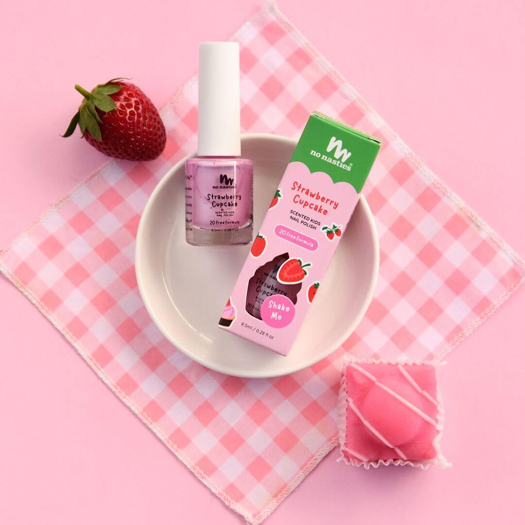 20 Free Non Toxic Kids Scented Nail Polish - Strawberry Cupcake