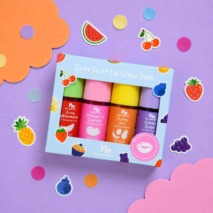 Kids Natural Lip Gloss Gift Set – Vegan & Non-Toxic
