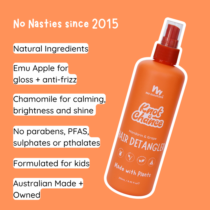 No Nasties Hair Detangling Spray in Mandarin & Grape 250ml