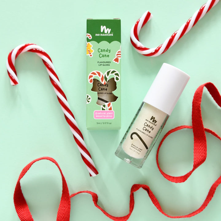 Natural Lip Gloss for Kids -Christmas Limited Edition Candy Cane Shimmer