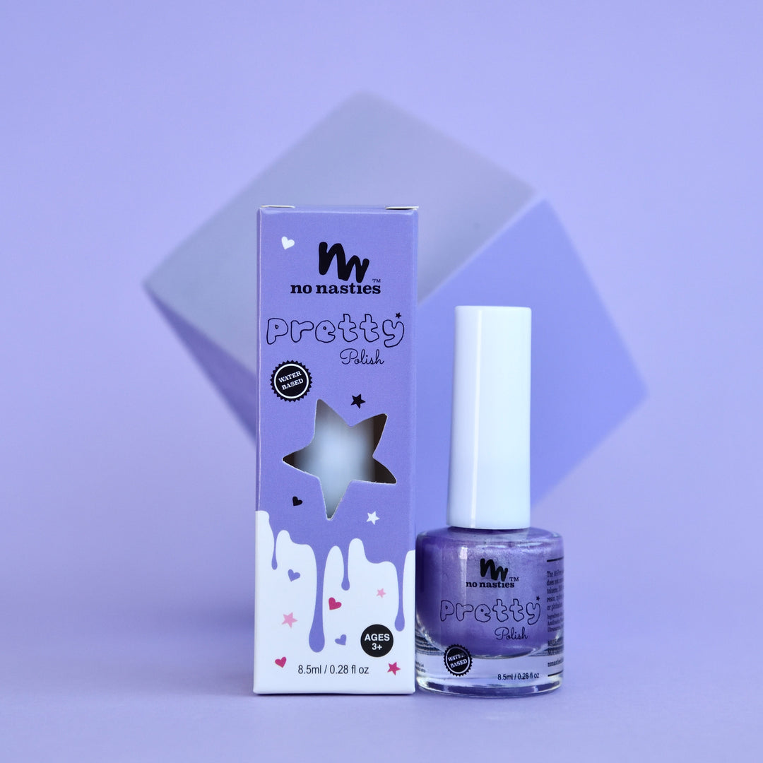 20 Free Non Toxic Water-Based Kids Nail Polish -Poppy Purple