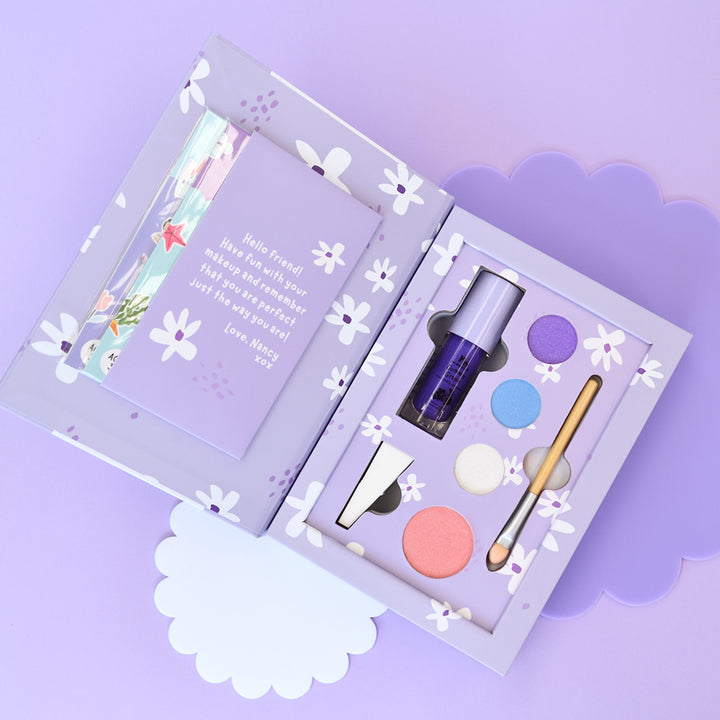 Non Toxic Natural Kids Makeup Set and Lipgloss - Nancy Purple