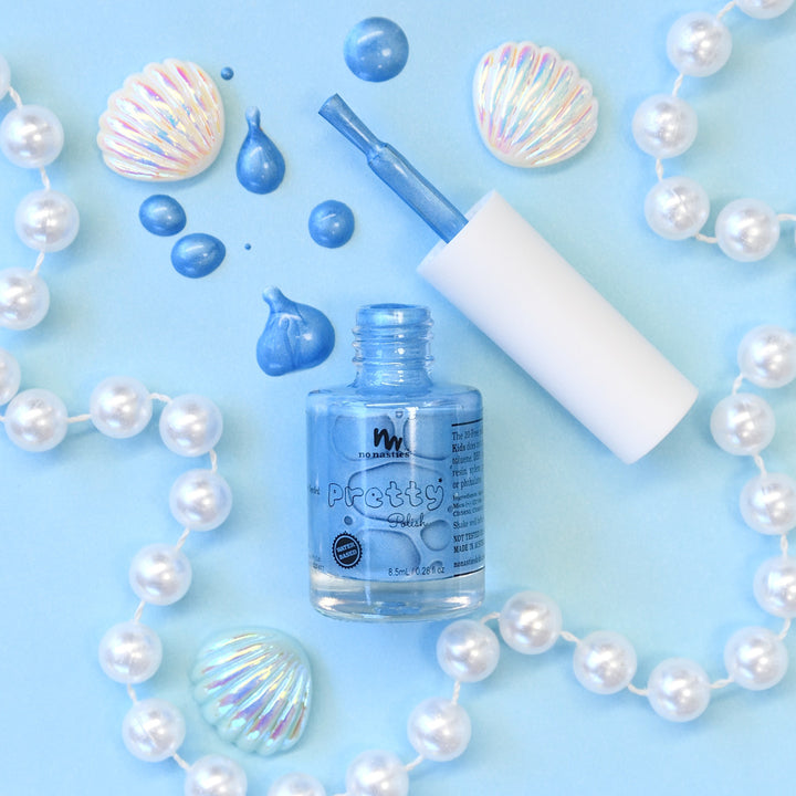 20 Free Non Toxic Water-Based Kids Nail Polish - Mermaid Blue
