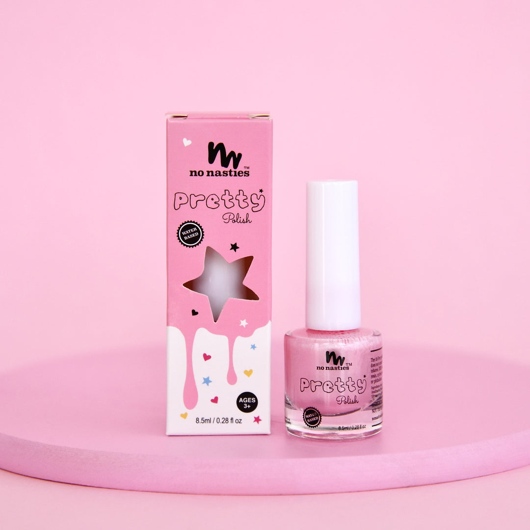 20 Free Non Toxic Water Based Kids Nail Polish - Pastel Pink