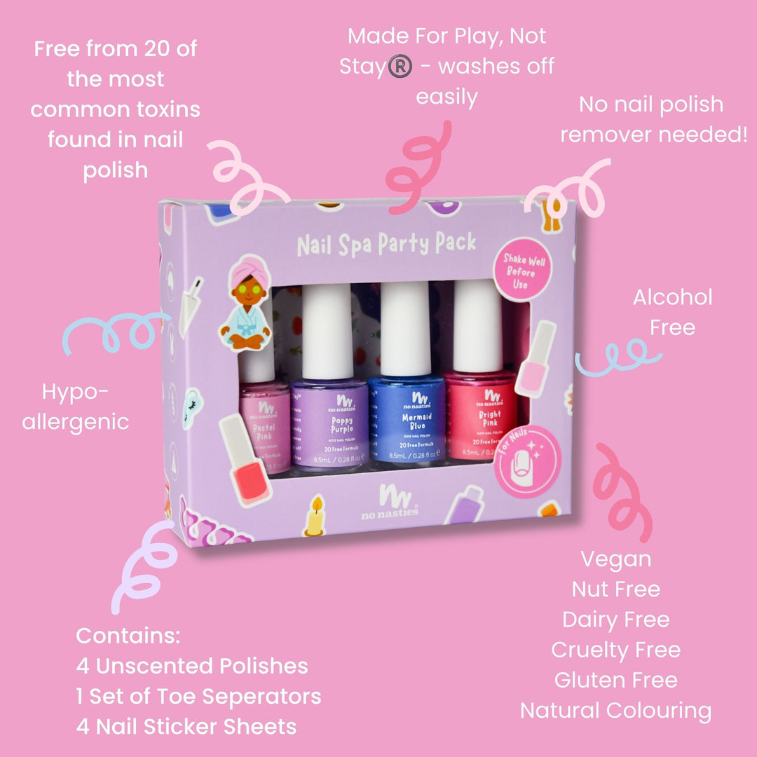 Kids Nail Spa Party Pack – Water-Based Nail Polish Gift Set