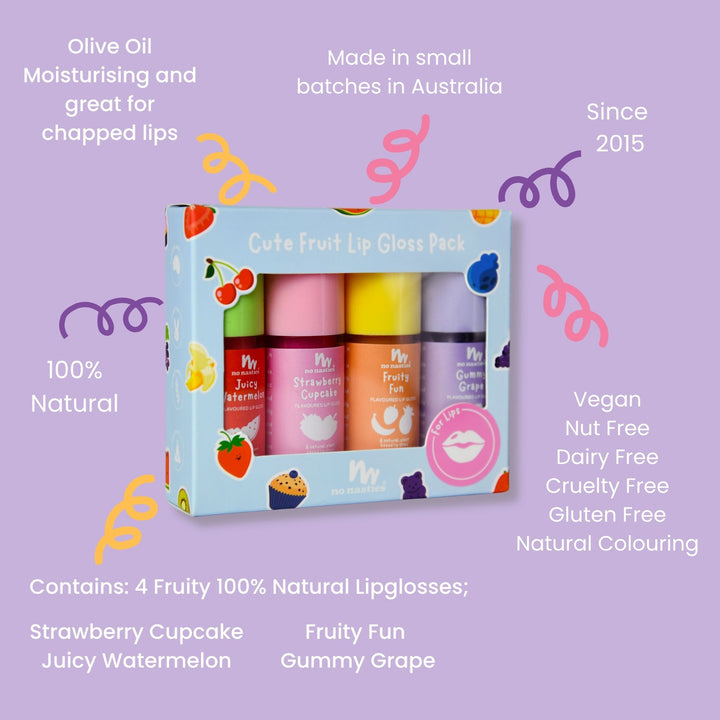 Kids Natural Lip Gloss Gift Set – Vegan & Non-Toxic