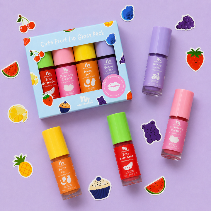 Kids Natural Lip Gloss Gift Set – Vegan & Non-Toxic